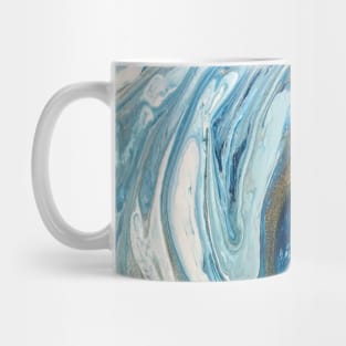 Icy Depths Swirling Ocean Abstract in Shades of Turquoise Blue Mug